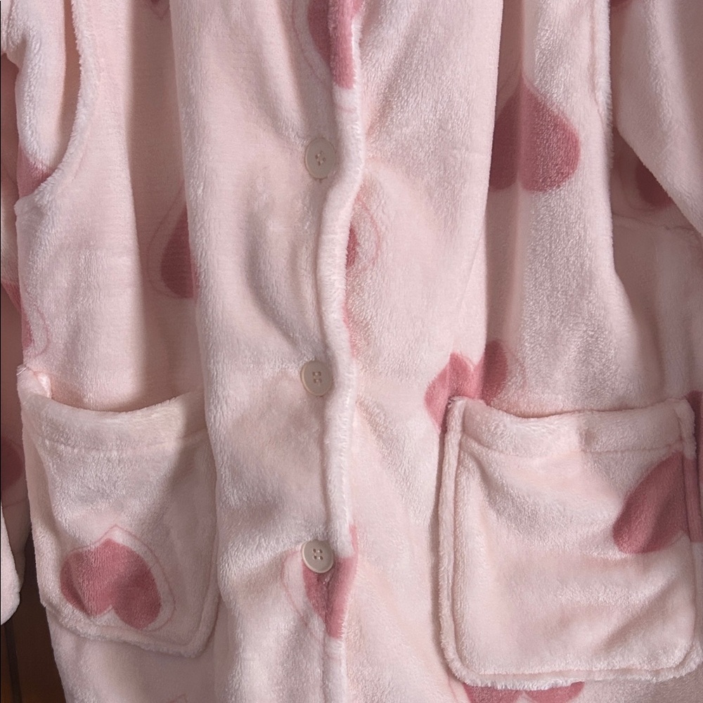 Pink Heart Patterned Jacket/Pj top - Picture 4 of 6
